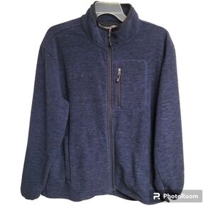Free Country Navy Blue Mock Neck‎ Full Zip Fleece Jacket Men's Size XL